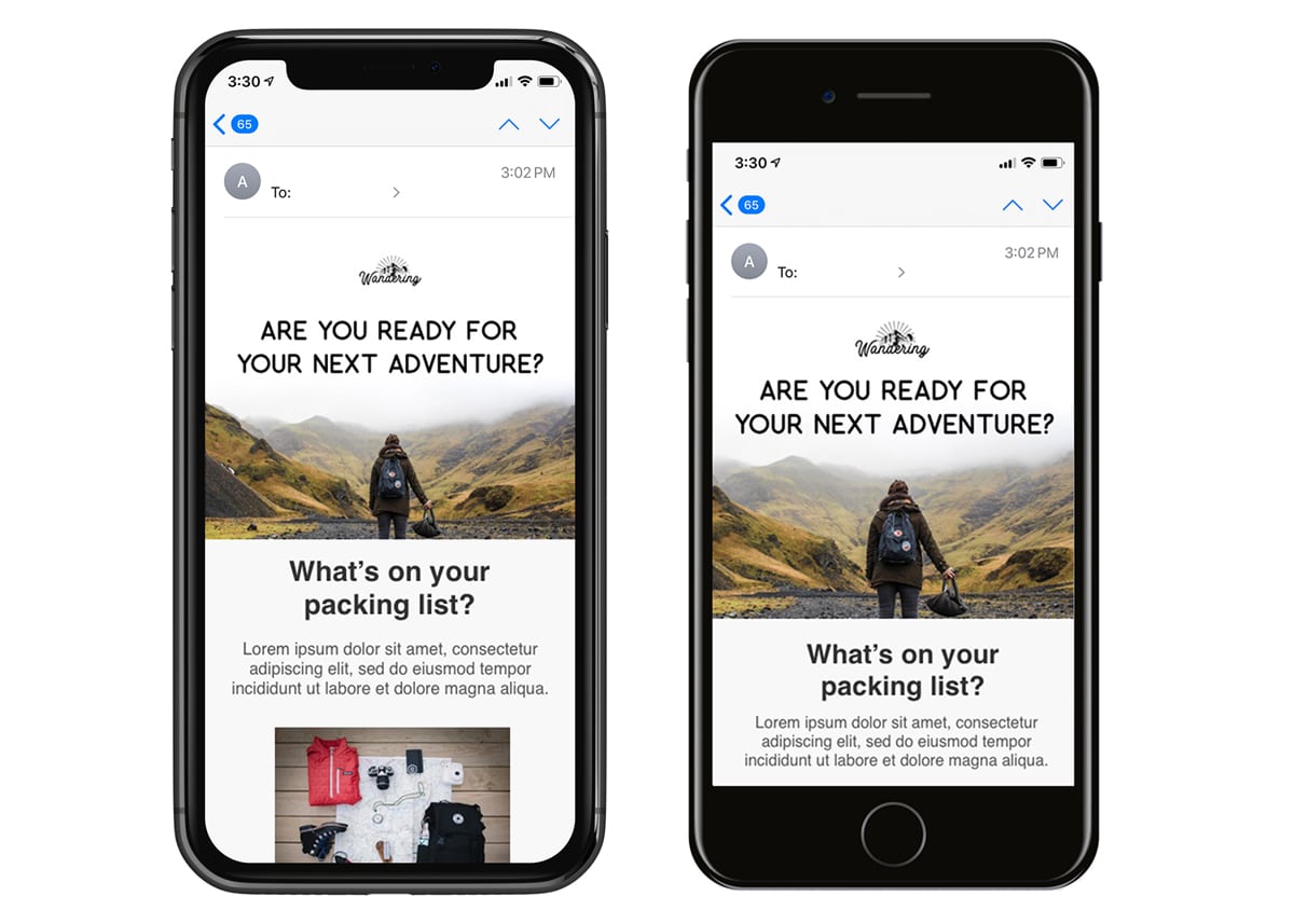 example of using media queries to build out responsive designs on different size phones