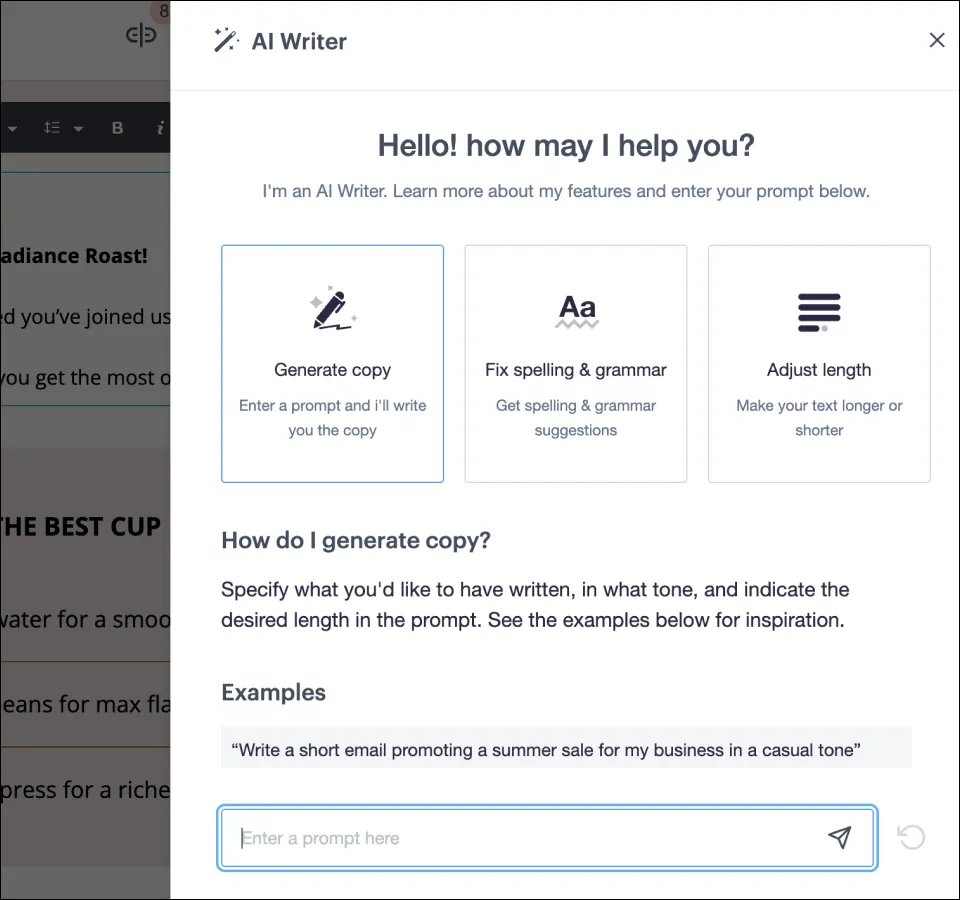 Hosted signup page