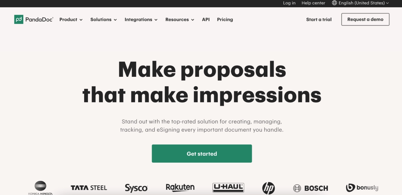 pandadoc homepage