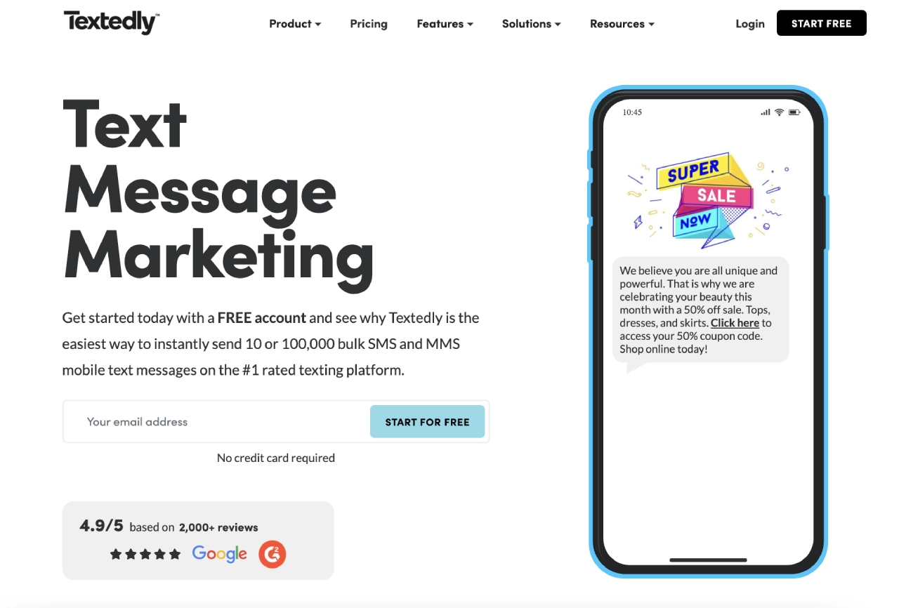 textedly homepage